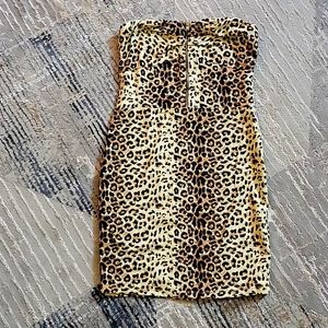 Leopard print mini dress